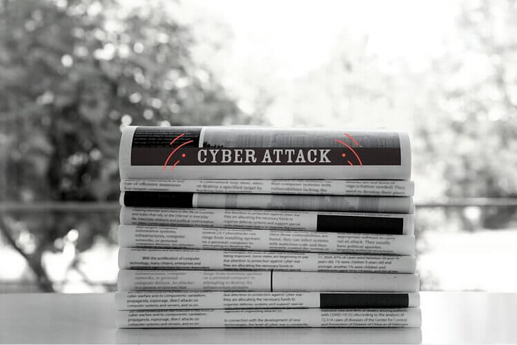 Newspapers with cyberattacks as headline
